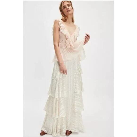 Free People Floral Cascade Maxi Skirt 0 NEW - Picture 1 of 5